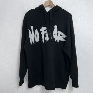 H & M x NO FEAR Oversized Knit Sweater Black Hoodie Women’s XS
